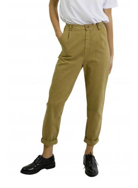 Chino con pence in cotone con elastico dietro in cotone pesante 
